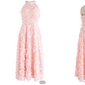 Chicwish Pink feather dress